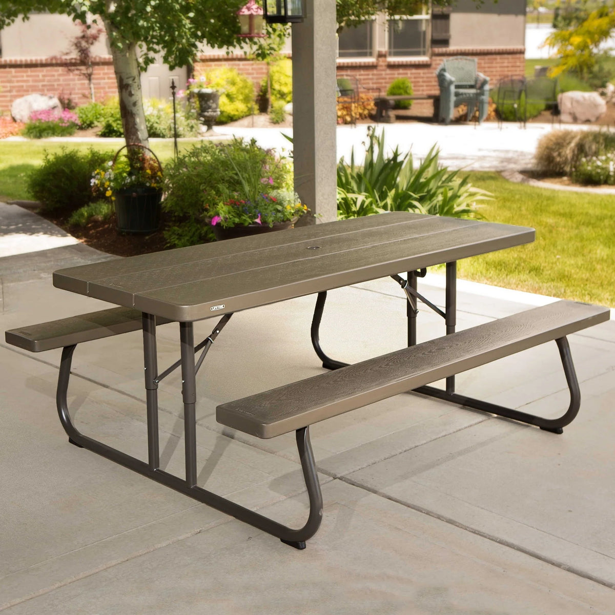 Lifetime 6 Foot Folding Picnic Table, Brown, 60105 - image 2