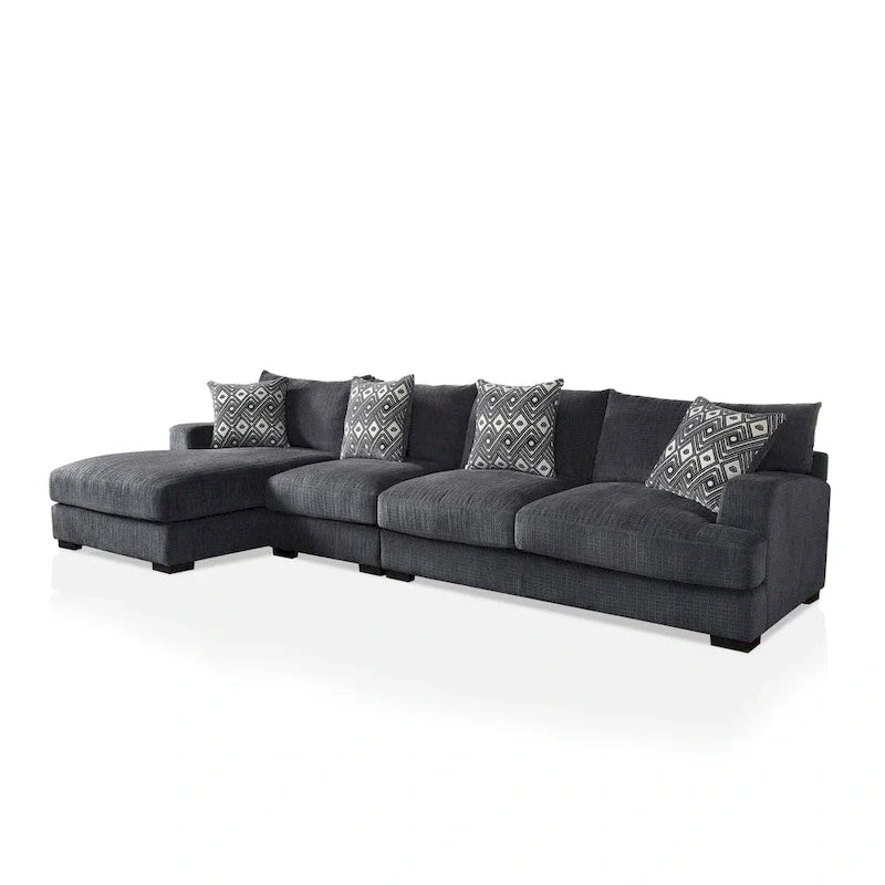Furniture of America Kintra Modern Chenille Upholstered Large L-Shaped Sectional - image 5