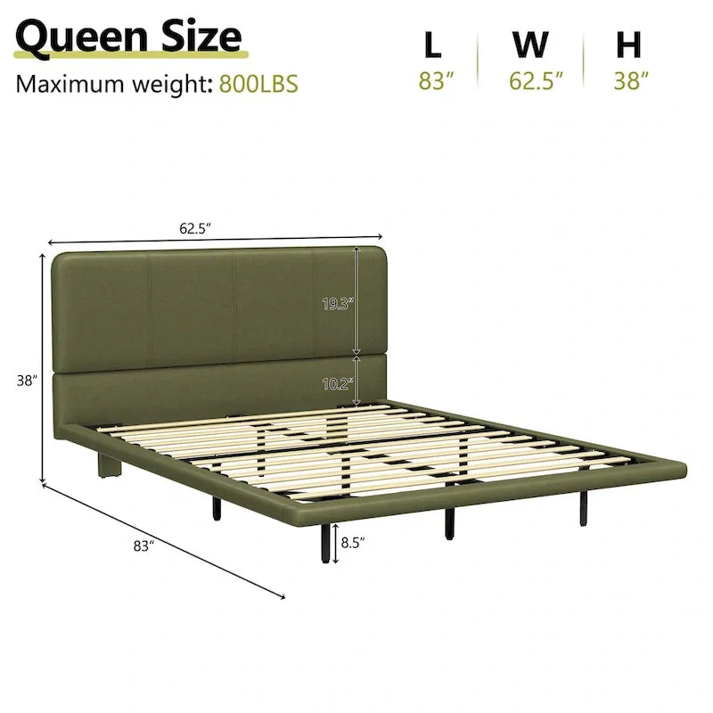 Christopher Knight Home Korli Contemporary Upholstered Leather Floating Bed Frame and Headboard Set with LED Lighting - image 30