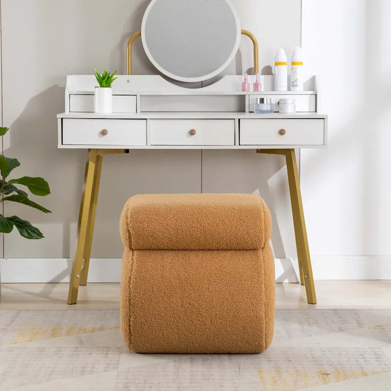 Contemporary S-Shape Ottoman Makeup Stool and Footrest for Living Room and Bedroom - image 24