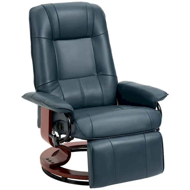 HomCom Faux Leather Adjustable Manual Swivel Base Recliner Chair with Comfortable and Relaxing Footrest - image 7
