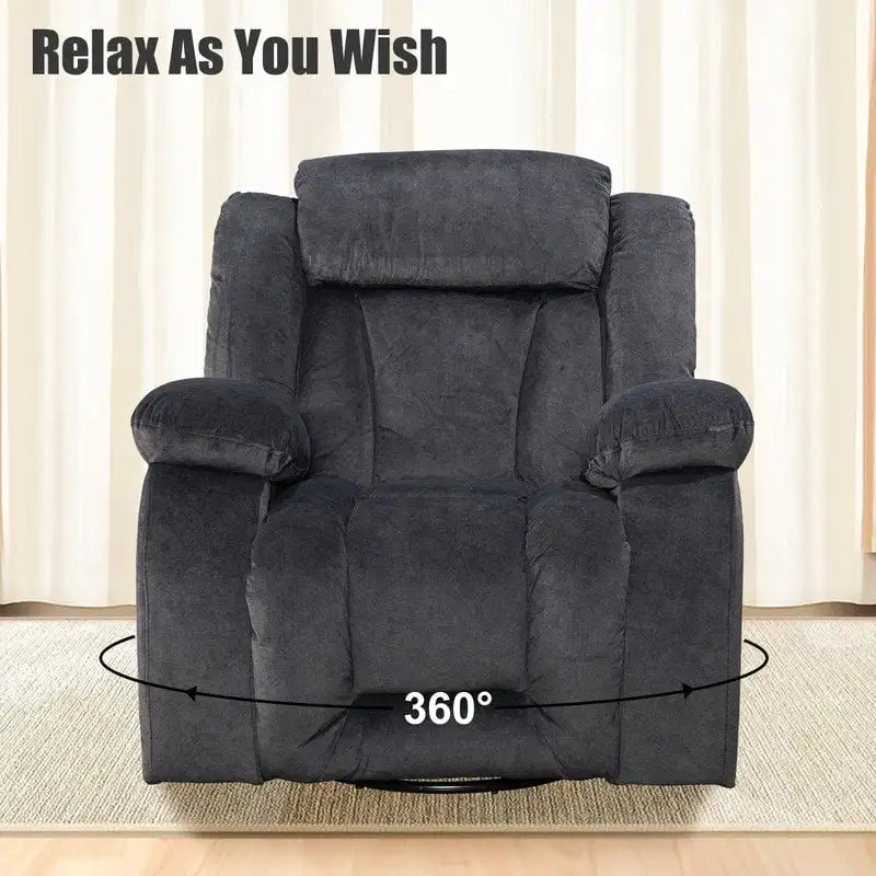 Upholstered Recliner with Rocking and Swiveling Features - image 22