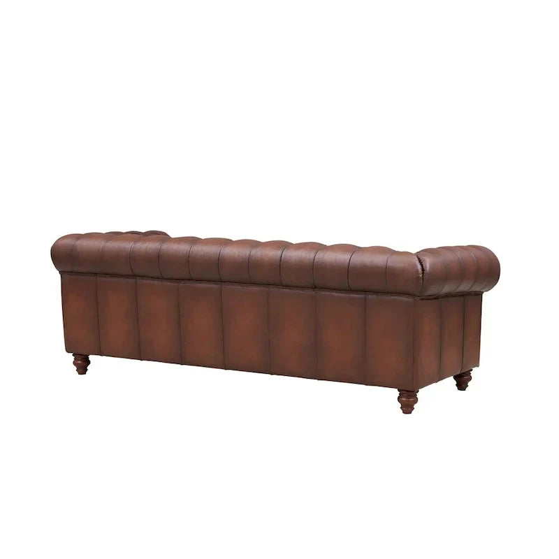Hydeline Alton Bay Top Grain Leather Chesterfield Sofa and Loveseat Set - image 4
