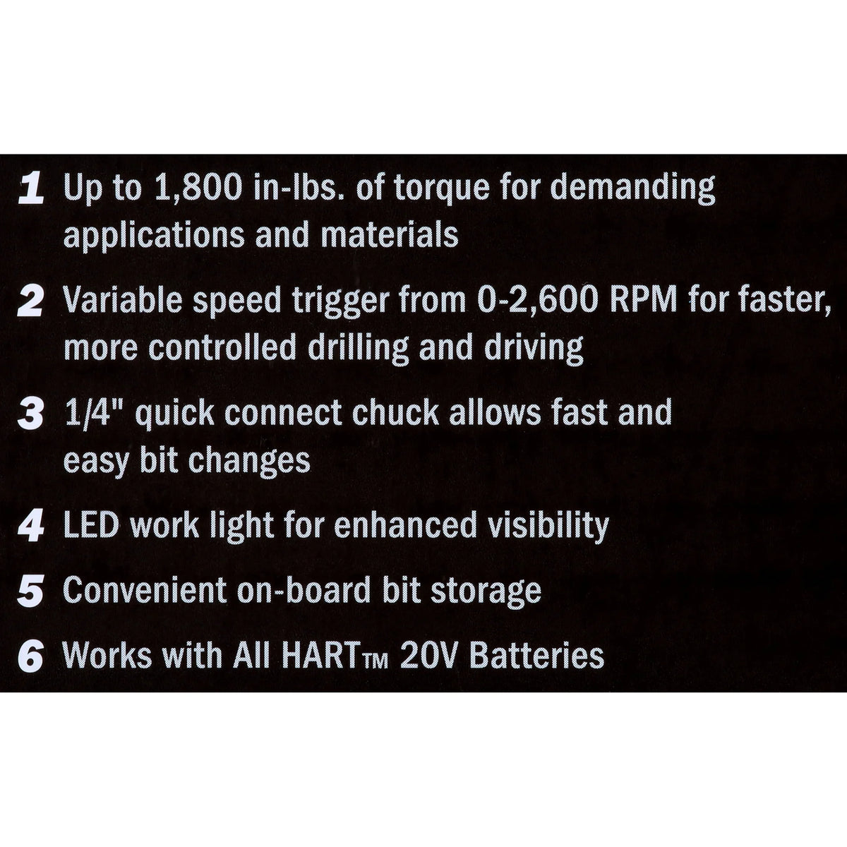HART 20-Volt Cordless 1/4" Hex Chuck Impact Driver Kit, (2) 1.5Ah Lithium-Ion Batteries, Gen 2 - image 15