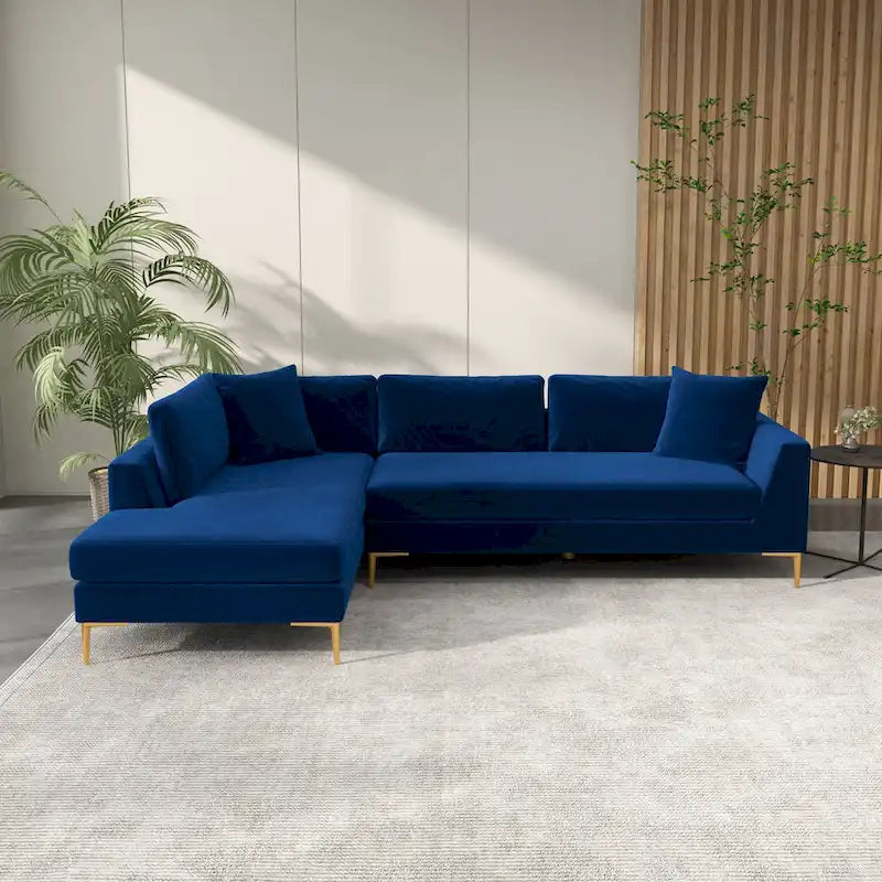Mae Velvet Corner Sectional Sofa in Mid-Century Modern Style - image 21