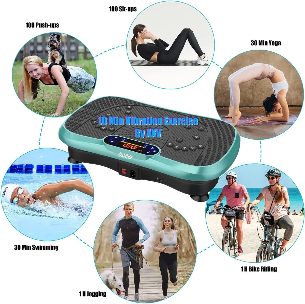 Vibration Plate Fitness Platform Exercise Machine Vibrating Lymphatic Drainage Shaking Full Body Shaker Workout Vibrate Stand Shake Board Sport Gym for Weight Loss Fat Burner for Women Men - image 35