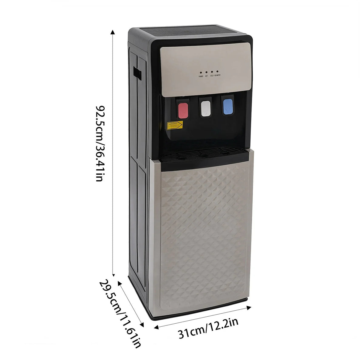 Silver Grey Floor Standing Hot&Cold Water Dispenser with 3 Temperature Settings, Indicator Lights & Removable Drip Tray - image 11