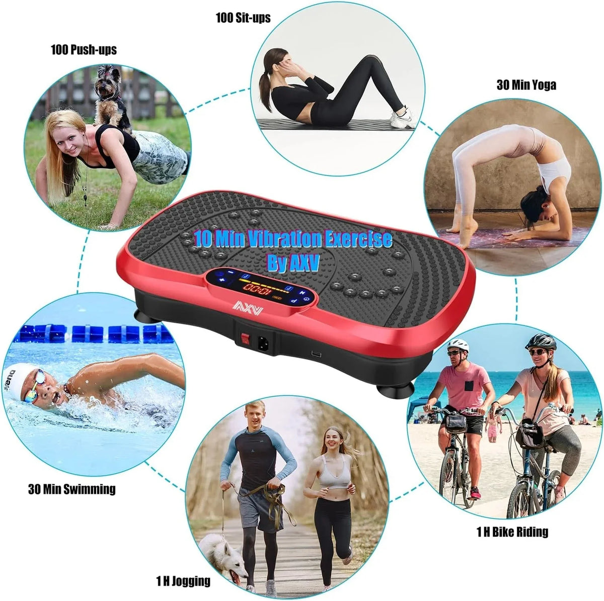 Vibration Plate Fitness Platform Exercise Machine Vibrating Lymphatic Drainage Shaking Full Body Shaker Workout Vibrate Stand Shake Board Sport Gym for Weight Loss Fat Burner for Women Men - image 52