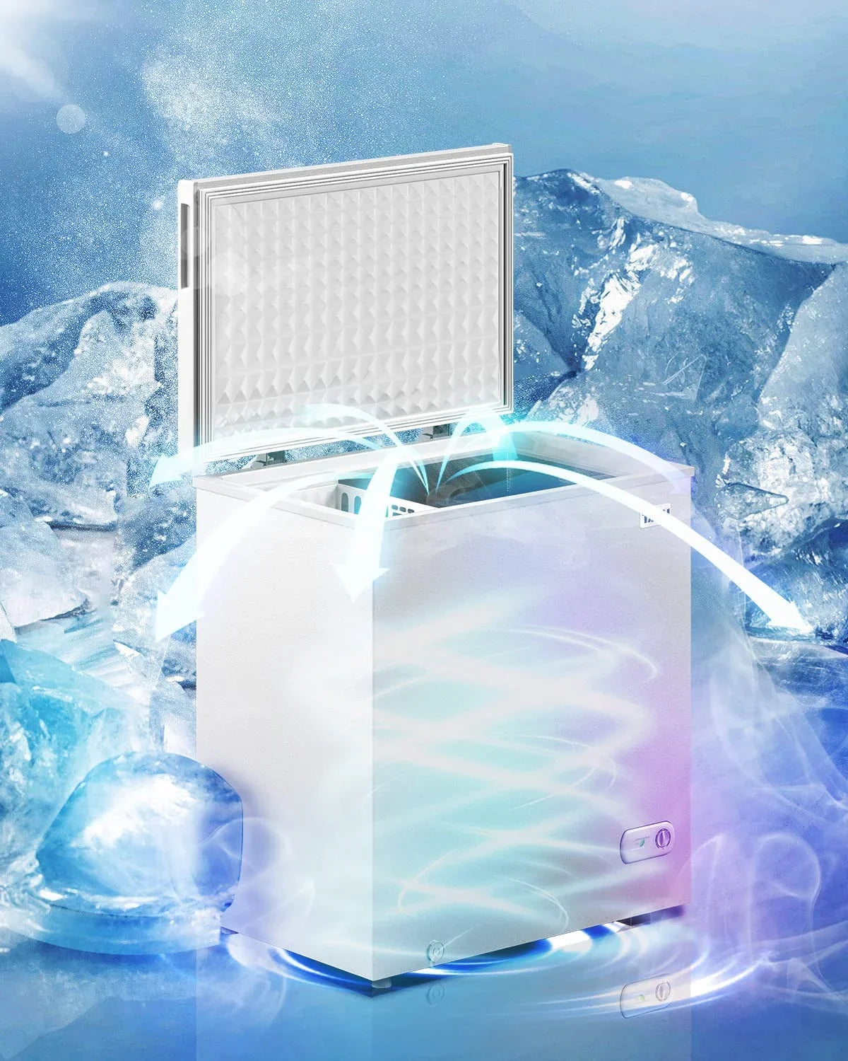 TABU Chest Freezer, 10.0 Cu ft Deep Freezer with Removable Basket, Adjustable Temperature, Compact Freezer with Top Open Door (White) - image 5
