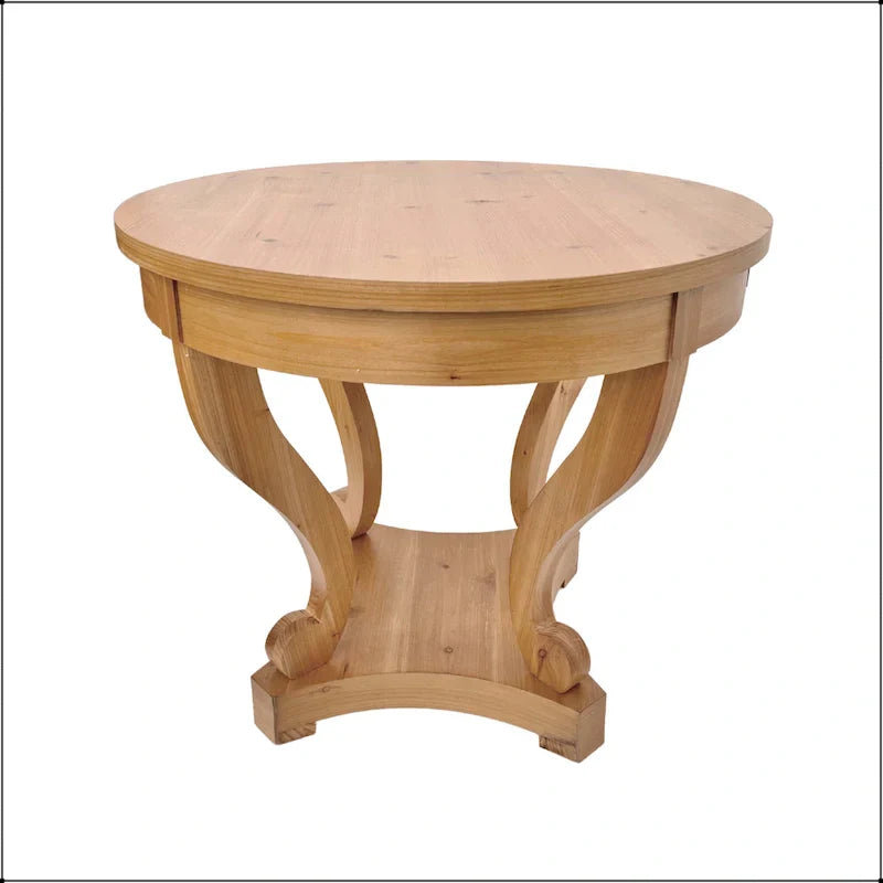Small Round Dining Table with Curved Legs in Farmhouse Style - image 14