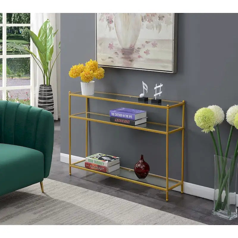 Royal Crest 3-Tier Glass Console Table by Convenience Concepts - image 4