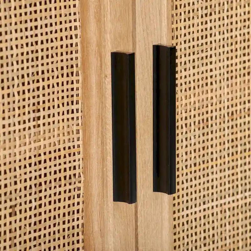 2-Door Rattan Storage Cabinet with Sideboard Design - image 12