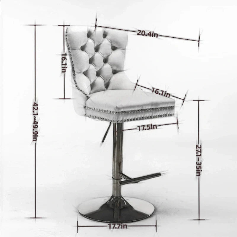 Contemporary Adjustable Thick Upholstered Swivel Counter Bar Stools - image 22