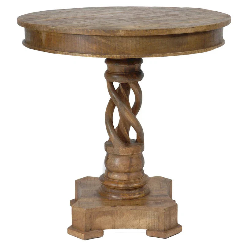 Bengal Manor 30-Inch Round Mango Wood Twist Accent Table - 30" Height - image 1