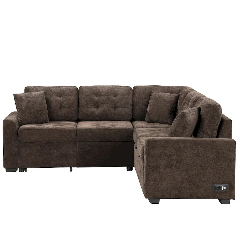 Roomfitters L-Shaped Pull-Out Sofa Bed with Wheels, USB Ports, and Power Outlets – Versatile Sleeper Sofa for Ultimate Living Room Comfort - image 16