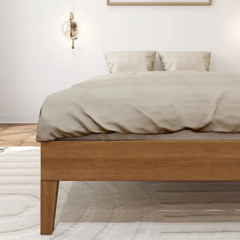 Full-Size Platform Bed with Plank and Beam Design - image 21