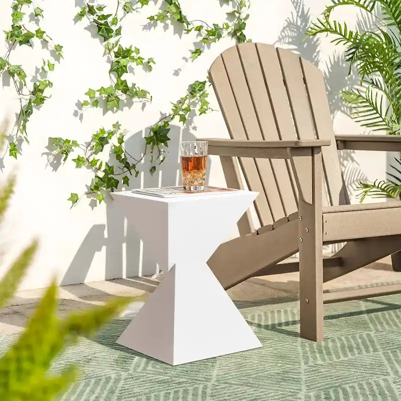 Contemporary Acrylic Accent End Table for Outdoor Use - Dimensions: 18.11"H x 12.6"W x 12.6"L - image 9