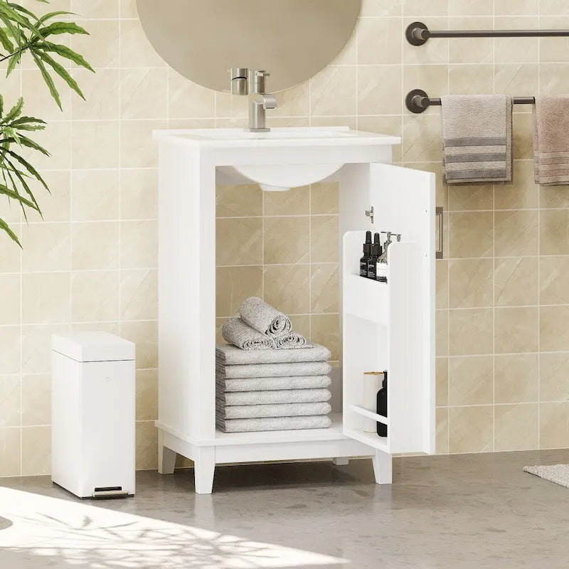 Contemporary 20-Inch Compact Bathroom Vanity Cabinet with Ceramic Sink - image 17