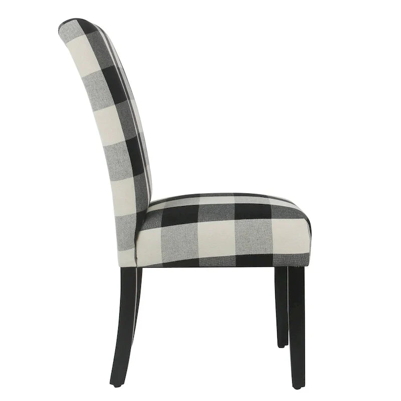 Set of 2 HomePop Black Plaid Parsons Dining Chairs - image 5