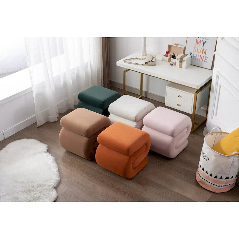 Contemporary S-Shape Ottoman Makeup Stool and Footrest for Living Room and Bedroom - image 5