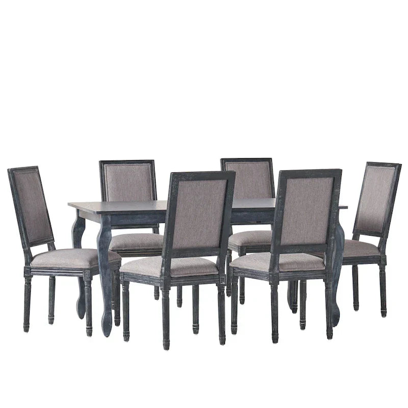 7-Piece French Country Dining Set with Butterfly Leaf Extension - image 11