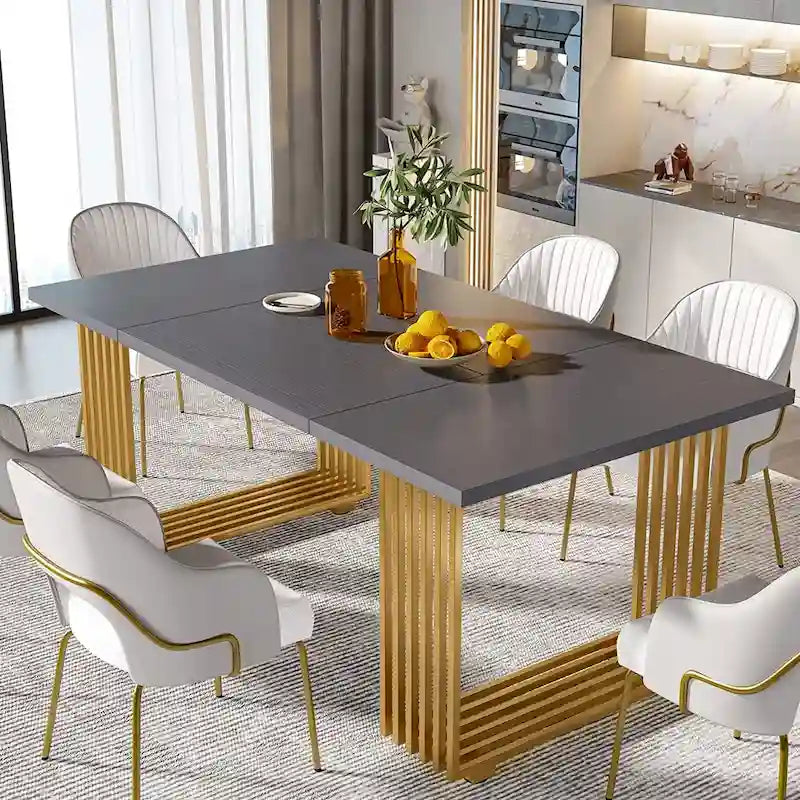 Contemporary 70.8-Inch White Dining Table for 6-8 Guests - image 16
