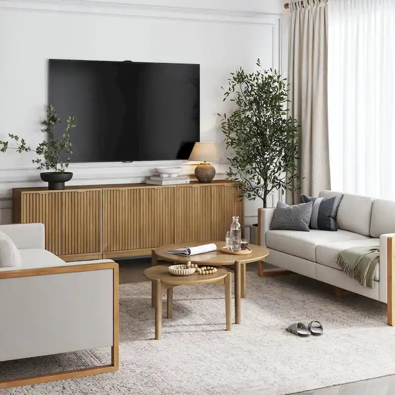 Jasper Contemporary Sideboard - Kitchen Storage Cabinet with Elegant Fluted Doors - image 23