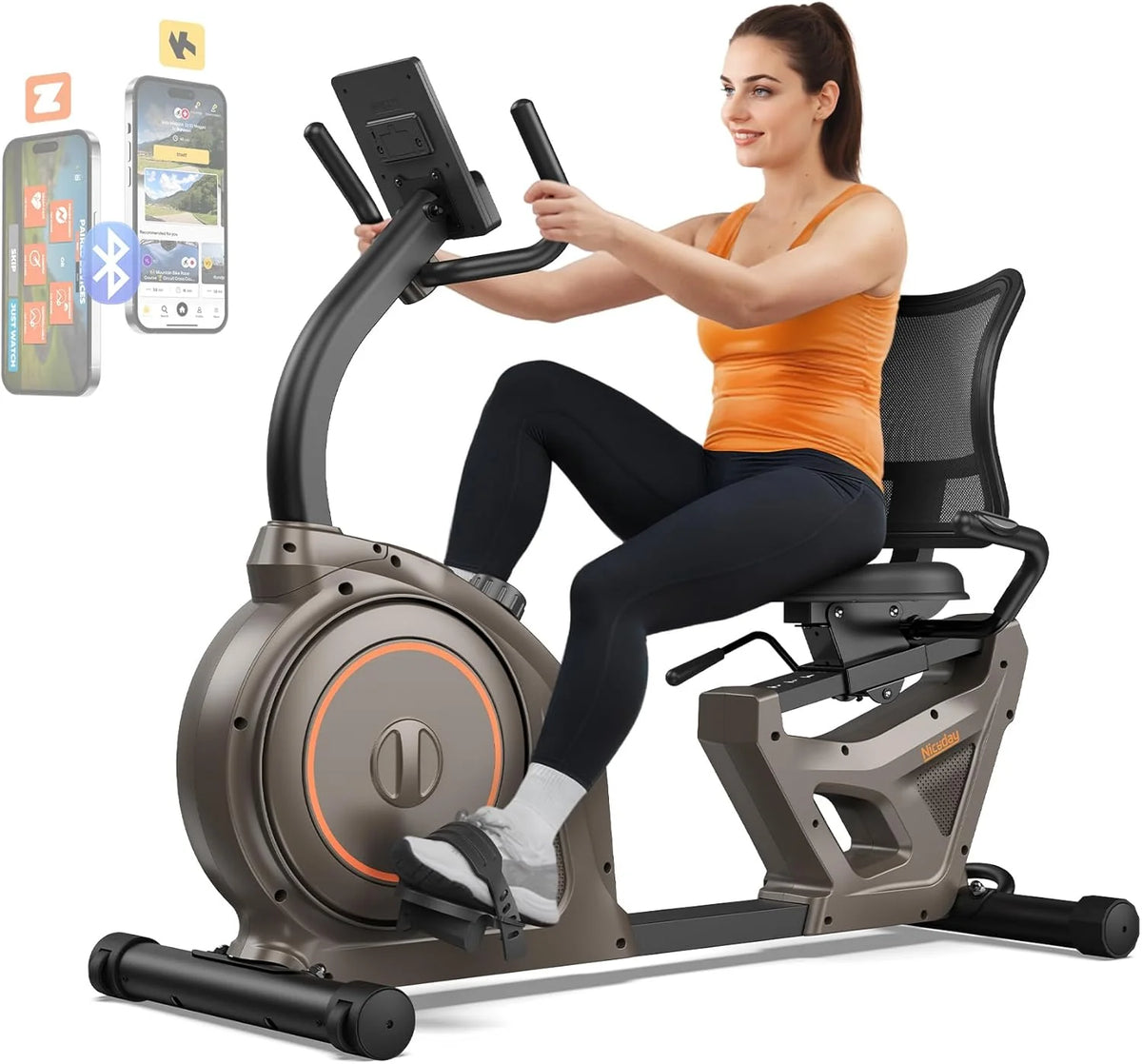 Niceday Recumbent Exercise Bike 400lbs App LCD Heart Monitor - image 1