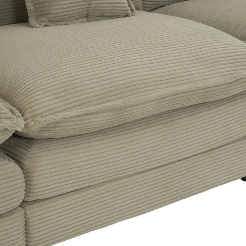 112.6-Inch Corduroy Upholstered L-Shaped Modular Sectional Sofa with Convenient Side Storage Pockets - image 28