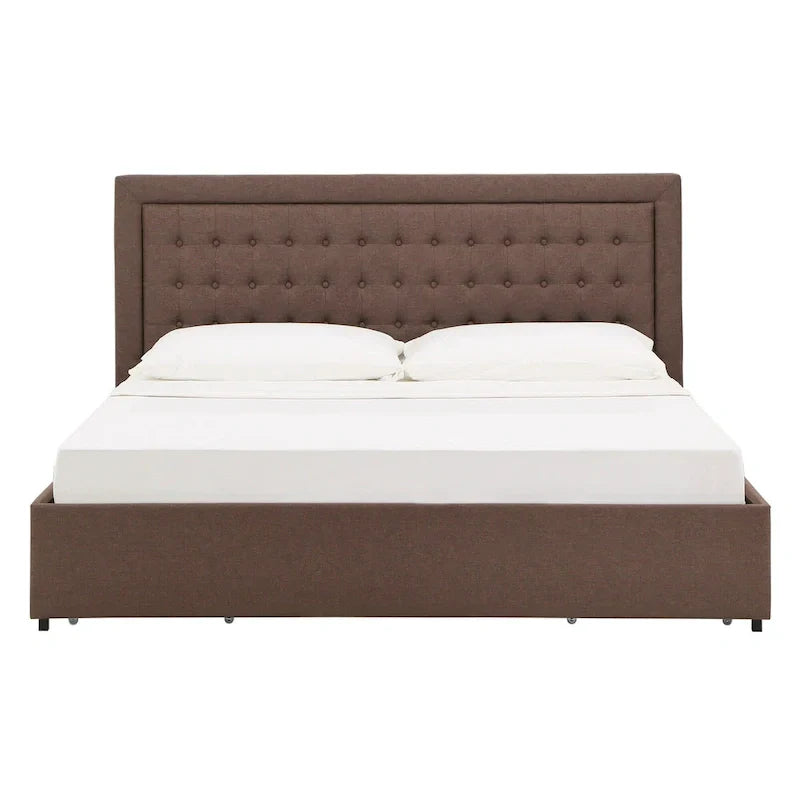 iNSPIRE Q Classic Arlert Tufted Linen Headboard Storage Platform Bed - image 13
