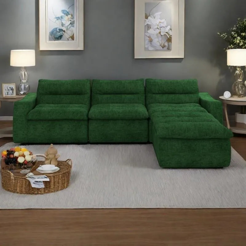 116.26 Modular Foam L-Shaped Sofa - Versatile Free Combination, No Assembly Required & Ergonomic Support (Available in 4 or 6-Seater) - image 10