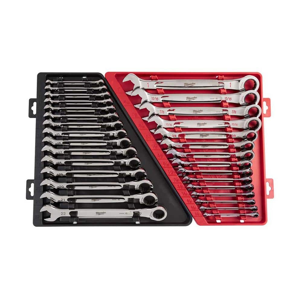 2025 SAE/Metric Combination Ratcheting Wrench Mechanics Tool Set (30-Piece) 48-22-9416-48-22-9516 - image 1