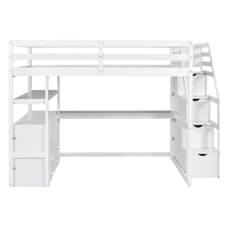 Merax Loft Bed with Integrated Desk and Storage Shelves - image 16