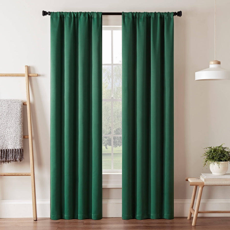 Eclipse Darrell 37" x 84" Thermaweave Blackout Curtain Panel - Emerald - image 1