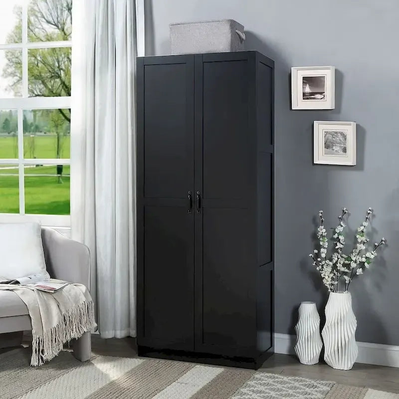 Modern Storage Wardrobe Cabinet with Doors and Multi Compartment Shelves - image 24