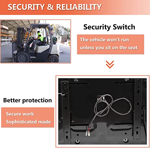 Universal Fold Down Forklift Seat, Micro Switch, Armrest And Safety Belt, for Tractor - image 7