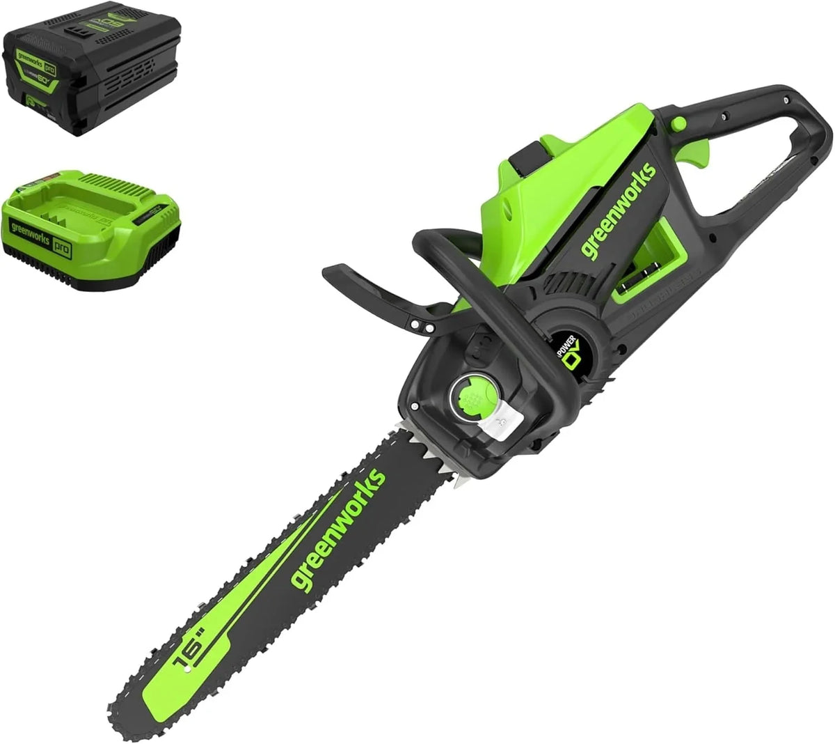Greenworks 40V 16" Brushless Cordless Chainsaw, 4.0Ah Battery and Charger Included - image 3