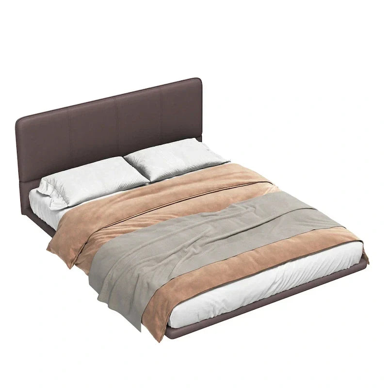 Christopher Knight Home Korli Contemporary Upholstered Leather Floating Bed Frame and Headboard Set with LED Lighting - image 9