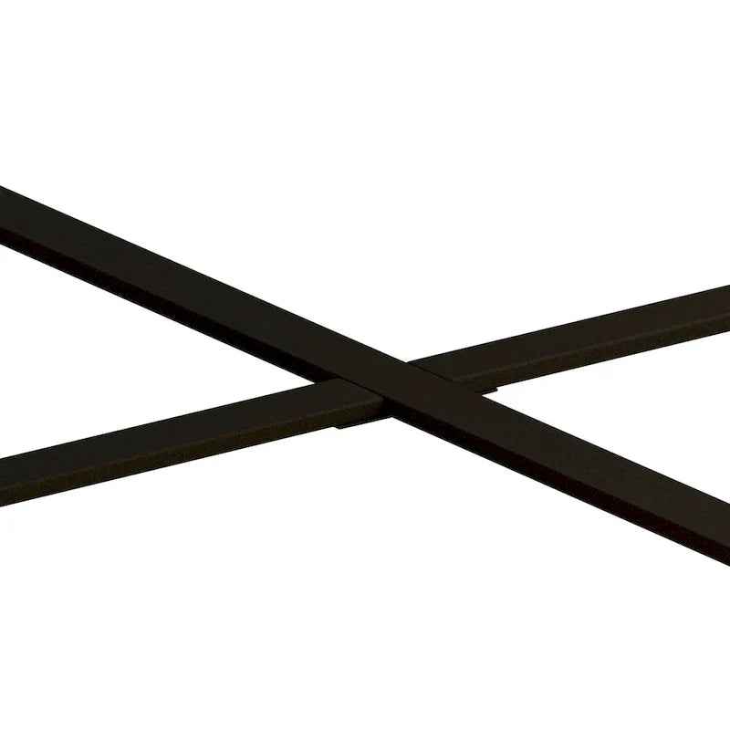 33.86" Modern Retro Round Coffee Table with Cross-Leg Base and Wooden Splicing Design - image 10