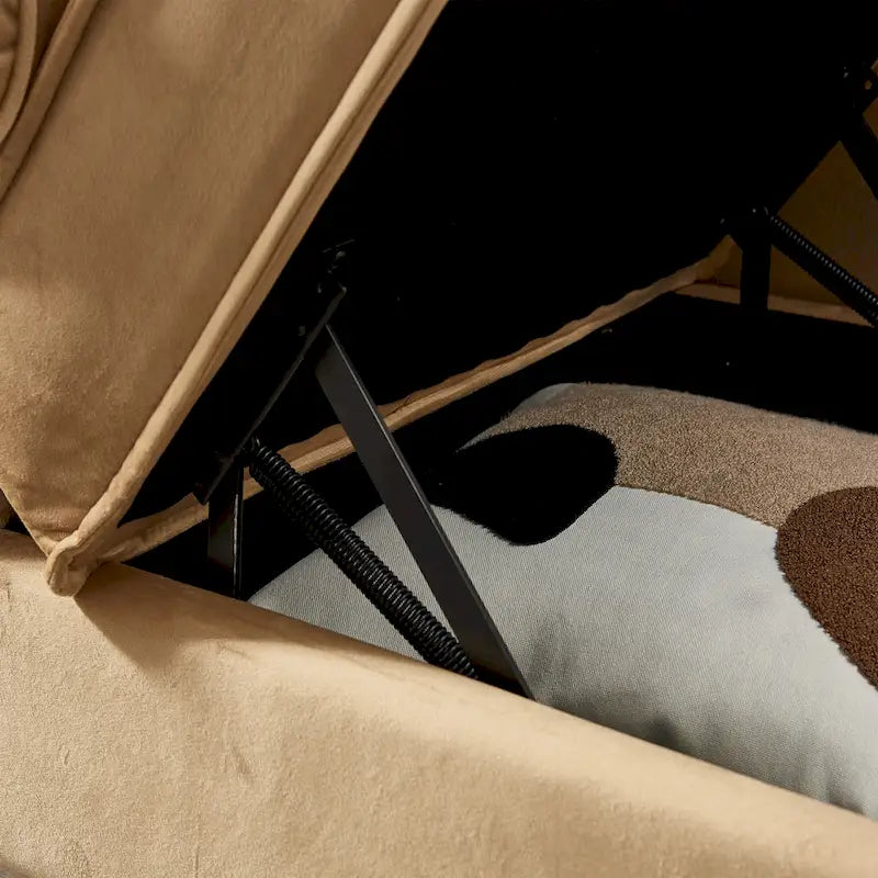 Contemporary Velvet Chaise Lounge Chair with Storage - image 11