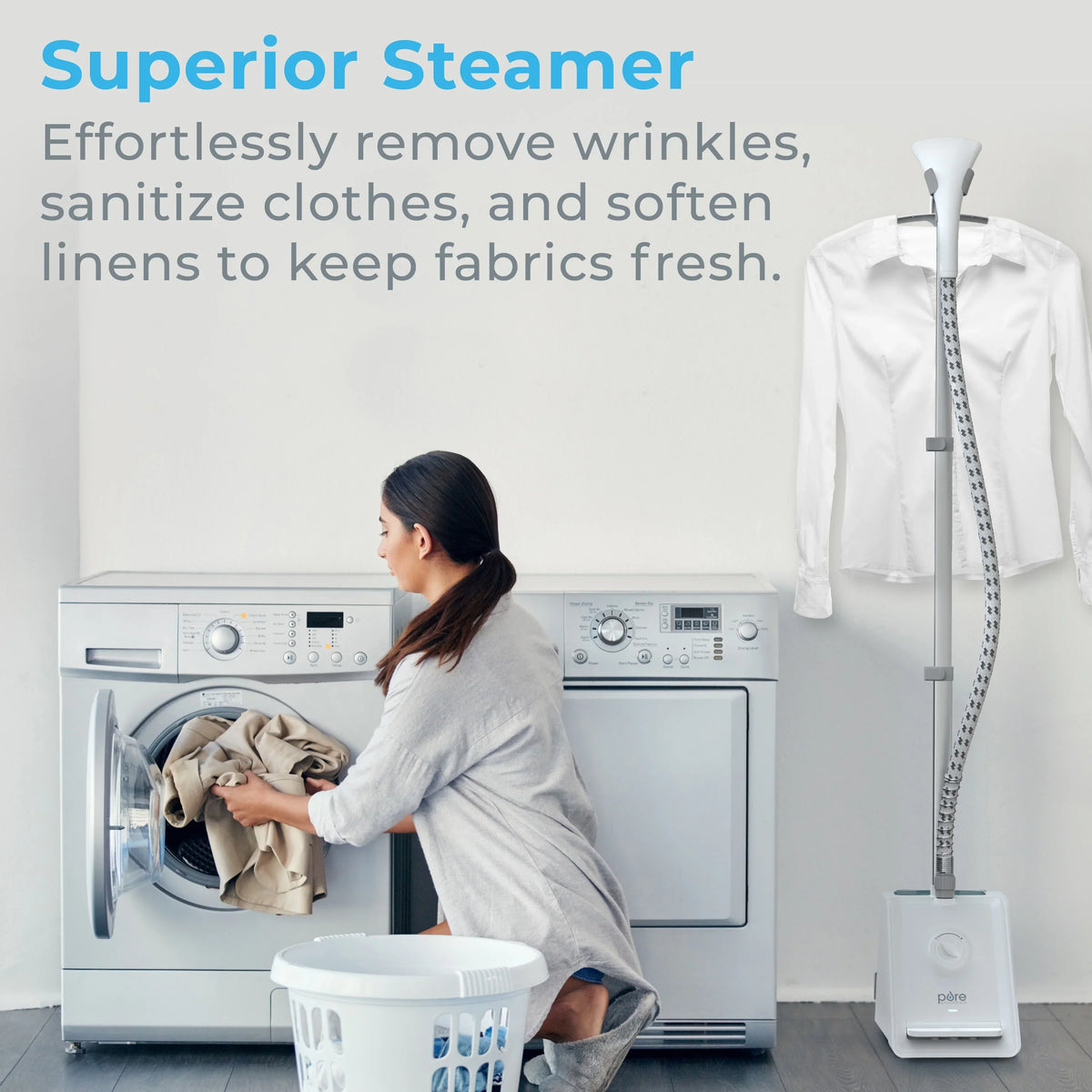 Pure Enrichment PureSteam Pro Upright Clothes Steamer - Professional Standing Garment Steamer & Foot Pedal - Half Gallon Tank with 1 Hr of Sanitizing - image 3