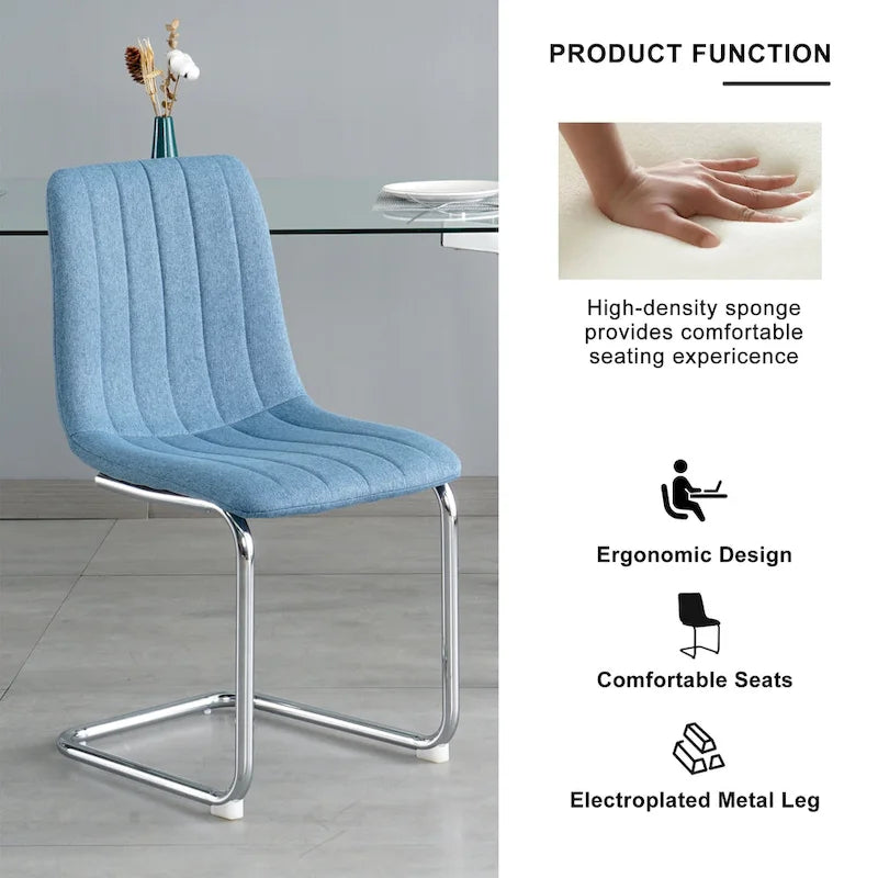 4-Piece Modern Dining Chair Set with Metal Legs - image 7