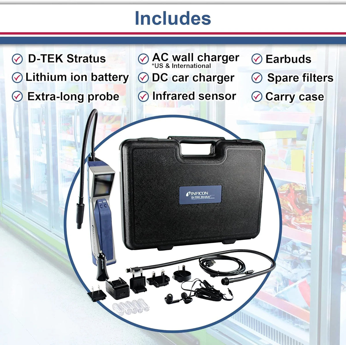 Refrigerant Leak Detector and Portable Monitor, Model: 724-202-G1,Off-White - image 7