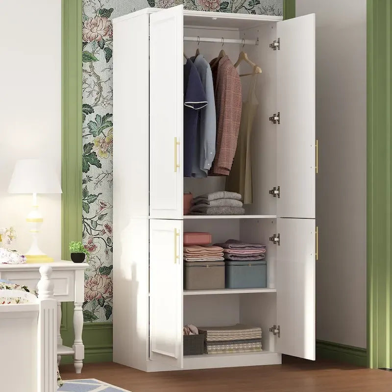 74.8-Inch Tall Large Modular Wardrobe Closet with Glass Doors - image 27