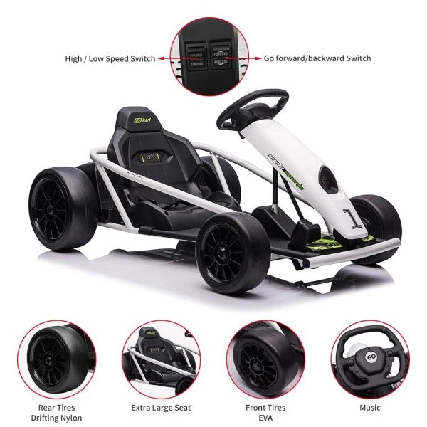 24V Electric Go-Kart for Kids Ages 8-12, Dual 300W Motors, 9Ah Battery - image 6