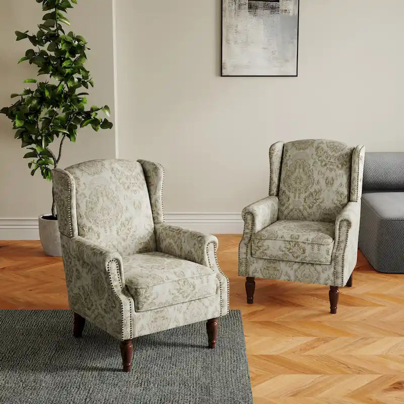 Pair of Stylish Upholstered Accent Chairs with Patterns for Living Room - image 35