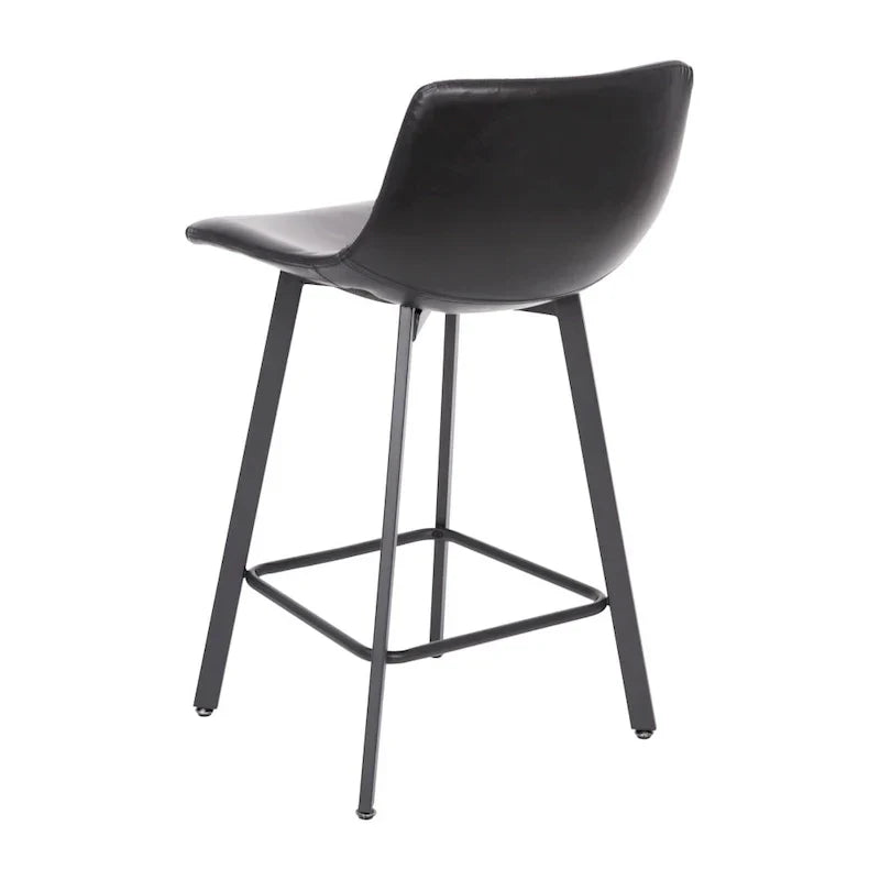 Pair of Armless Upholstered Metal Counter Stools - image 13