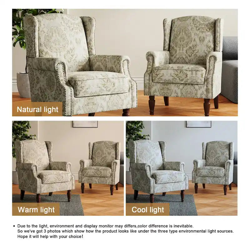 Pair of Stylish Upholstered Accent Chairs with Patterns for Living Room - image 41