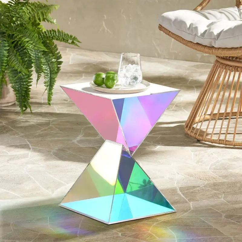 Contemporary Acrylic Accent End Table for Outdoor Use - Dimensions: 18.11"H x 12.6"W x 12.6"L - image 27