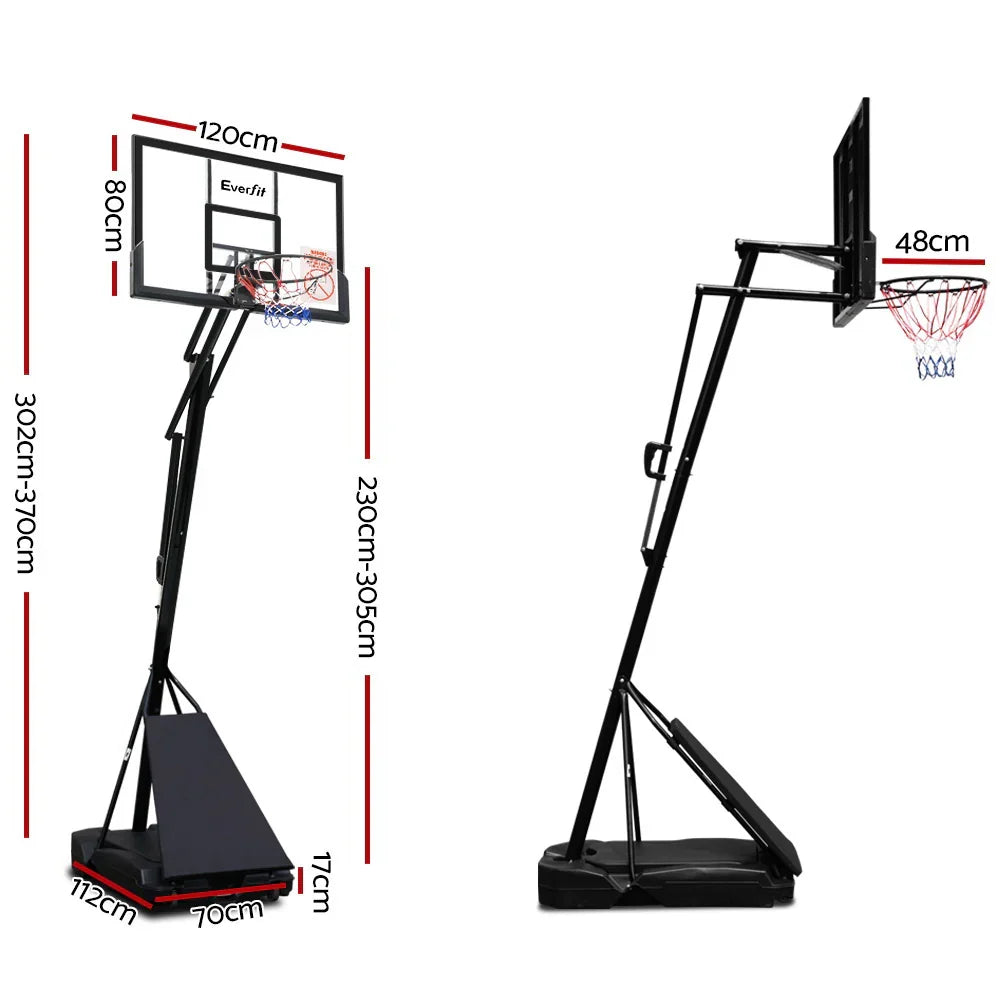 Everfit 3.05M Basketball Hoop Stand System Adjustable Height Portable Black Pro - image 2